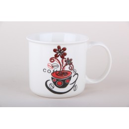 КОРАЛЛ Кружка 390 мл. Кофе тайм GJ526 микс