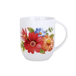КОРАЛЛ Кружка 470мл.Красный цветок GJ612 микс