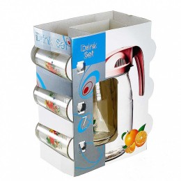 ДЕКОСТЕК Набор питьевой 7 предметов, лепковая деколь Мальва 128/1256/125