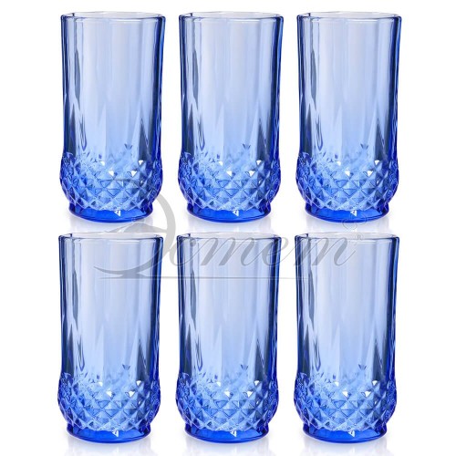 Набор стеклянных стаканов 6шт/250мл ЭСТЕТ 39060 синий