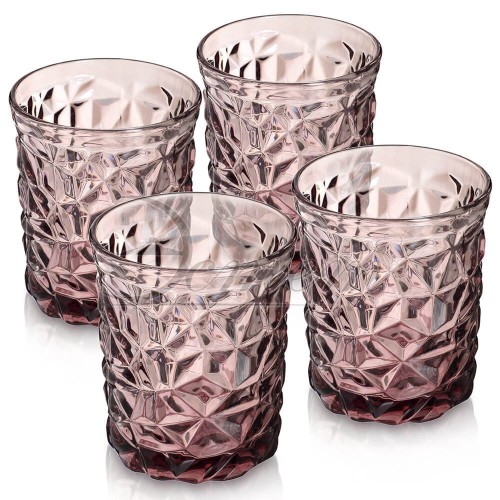 Набор стеклянных стаканов 4шт/300мл ЭСТЕТ 39062 фиолетовый