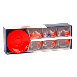 LUMINARC Набор чайный 12пр./220мл Brush mania red P8983