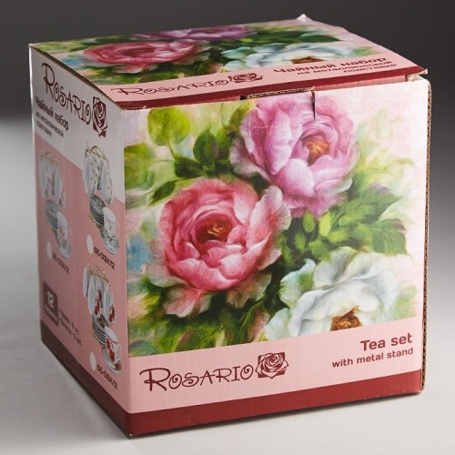 Набор чайный 12 предметов ROSARIO Розовые розы Ф5-021К/12