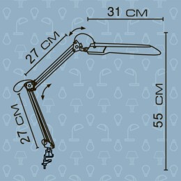 PERFECTOLIGHT Светильник настольный с пластмассовым зажимом 26-0002/B черный