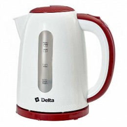 DELTA Электрический чайник DL-1106 белый с бордовым
