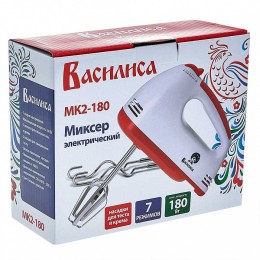 ВАСИЛИСА Миксер МК2-180 белый с красным