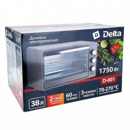 DELTA Духовка электрическая 1750 Вт 38 л D-001 серая