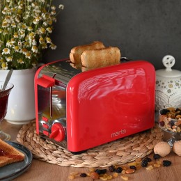 MARTA Тостер 850W MT-1722 красный рубин