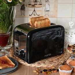 MARTA Тостер 850W MT-1722 чёрный жемчуг