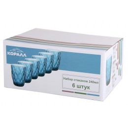 КОРАЛЛ Набор стаканов 1/6 240мл Тебриз фиолетовый GB2604D5209LJ