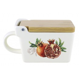 КОРАЛЛ Банка для сыпучих продуктов 300мл с деревянной крышкой Melograno ZF3585-40