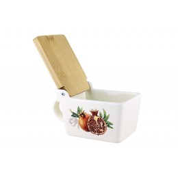 КОРАЛЛ Банка для сыпучих продуктов 300мл с деревянной крышкой Melograno ZF3585-40