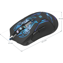 Defender Проводная игровая мышь Bionic GM-250L оптика,6кнопок,800-3200dpi