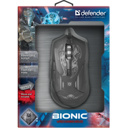 Defender Проводная игровая мышь Bionic GM-250L оптика,6кнопок,800-3200dpi