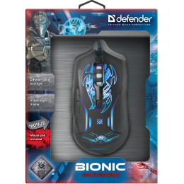 Defender Проводная игровая мышь Bionic GM-250L оптика,6кнопок,800-3200dpi