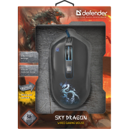 Defender Проводная игровая мышь Sky Dragon GM-090L оптика,6кнопок,800-3200dpi