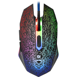 Defender Проводная игровая мышь Shock GM-110L оптика,6кнопок,800-3200dpi