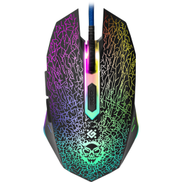 Defender Проводная игровая мышь Shock GM-110L оптика,6кнопок,800-3200dpi