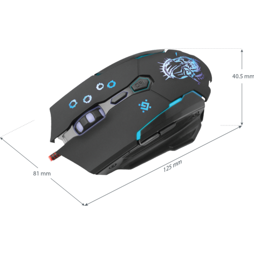 Проводная игровая мышь Defender Killer GM-170L оптика,7кнопок,800-3200dpi
