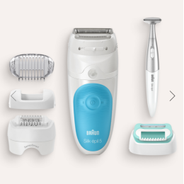 BRAUN Эпилятор Silk-épil SES 5-810 WD Wet & Dry с 5 аксессуарами, включая стайлер для зоны бикини.