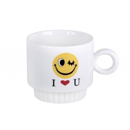 КОРАЛЛ Набор кружек 1/5 на металлической подставке 220мл на подставке Yellow smiley 5096