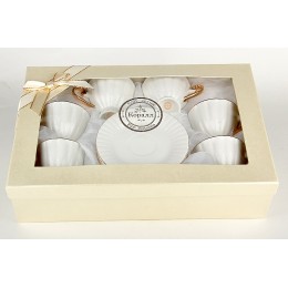 КОРАЛЛ Набор кофейный 6/12 110мл Волна Голд TC62