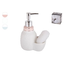 КОРАЛЛ Дозатор для жидкого мыла + губка  Мабель KR729 микс