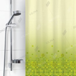 VILINA Занавес для ванной комнаты 180 x 180 см 6666 Мозайка зеленая 1582-2