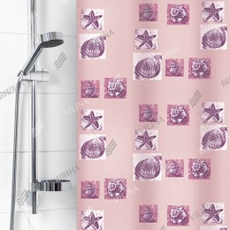 VILINA Занавес для ванной комнаты 180 x 180 см Ракушки 6984 розовые
