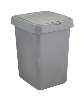 DELTA Контейнер для мусора 25 л Квадра с крышкой Push to Open SV4143СР серый DELTA Контейнер для мусора 25 л Квадра с крышкой Push to Open SV4143СР серый