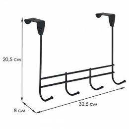 DELTA Вешалка надверная Нота 4 ВНД 309 Ч черная