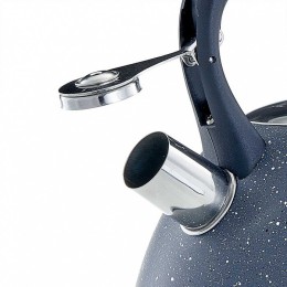 ALPENKOK Чайник со свистком 3 л AK-534 серый гранит, ручка черная