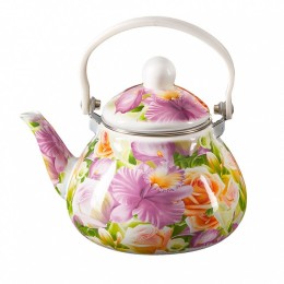 METALLONI Эмалированный чайник 1,3л. Орхидея EM-131X1/8