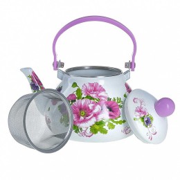 METALLONI Эмалированный чайник 1,3л. Нежные маки EM-131X1/14