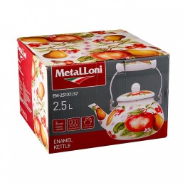 METALLONI Эмалированный чайник 2.5л. Фруктовый cад EM-251X1/37