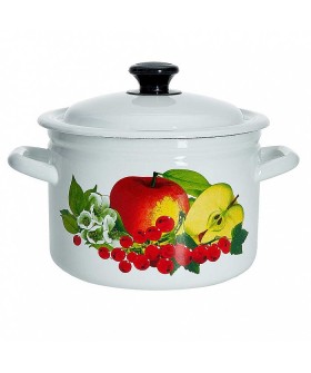 КМК Кастрюля цилиндрическая бортовая 4 л 41704-142/6-У4 Вкус лета белая