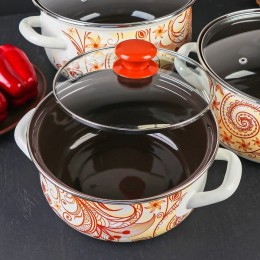 КМК Набор кастрюль (6пр.) Нежный шорох-1 Экстра белый