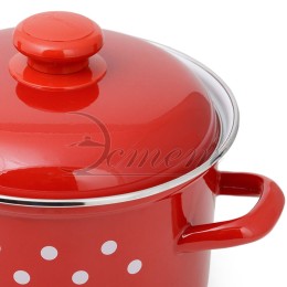 ЭСТЕТ Набор посуды 6 пр Горошинки на красном цилиндрический 2,0 л 3,0 л 4,5 л ЭТ-72412