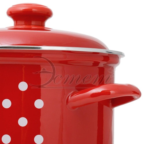 Набор посуды 6 пр ЭСТЕТ Горошинки на красном цилиндрический 2,0 л 3,0 л 4,5 л ЭТ-72412