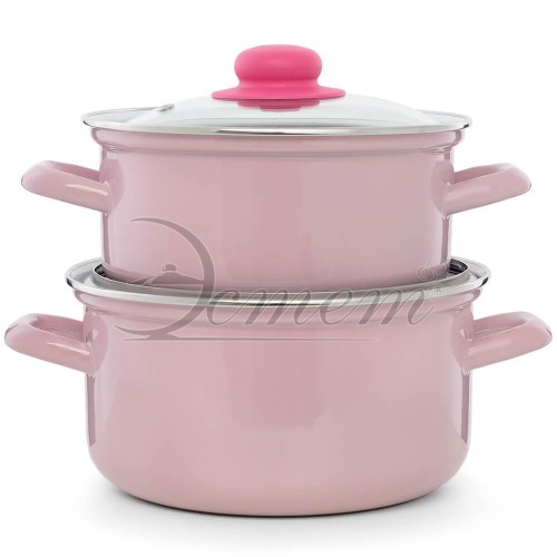 Набор посуды 4 пр розово-сиреневый 2,0+3,0 л ЭСТЕТ ЭТ-72609