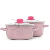 Набор посуды 4 пр розово-сиреневый 2,0+3,0 л ЭСТЕТ ЭТ-72609