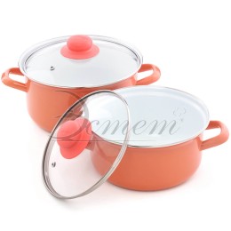 ЭСТЕТ Набор посуды 4 пр абрикосовый цилиндрический 2,0 л 3,0л ЭТ-72709 микс