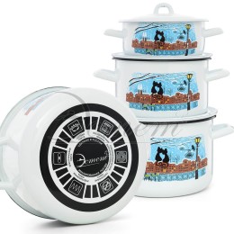 ЭСТЕТ Набор посуды 6 пр Коты на крыше цилиндрический 1,45+2,9+4,3 л  ЭТ-72820
