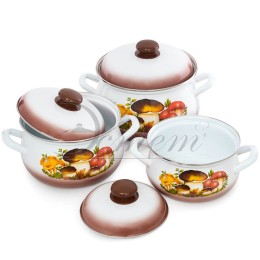 ЭСТЕТ Набор посуды 6 пр Грибы грушевидный 2,0 л 3,0 л 4,5 л  ЭТ-712026