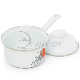 ЭСТЕТ Ковш 1,0 л Влюбленные коты с крышкой ЭТ-72818