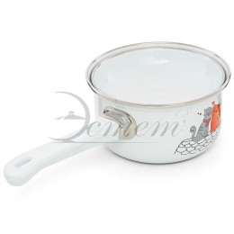 ЭСТЕТ Ковш 1,0 л Влюбленные коты с крышкой ЭТ-72818