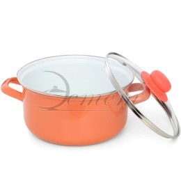 ЭСТЕТ Кастрюля 2,0 л ЭТ-72701 цилиндрическая абрикосовая