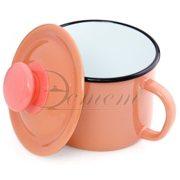 ЭСТЕТ Кружка 1,0 л абрикосовая с крышкой ЭТ-72706