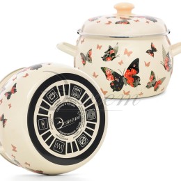 ЭСТЕТ Кастрюля 5,0 л Бабочки ЭТ-72932 полусфера