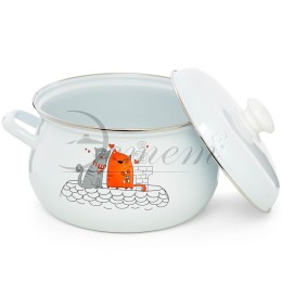 ЭСТЕТ Кастрюля 4,5 л Влюбленные коты ЭТ-72817 грушевидная